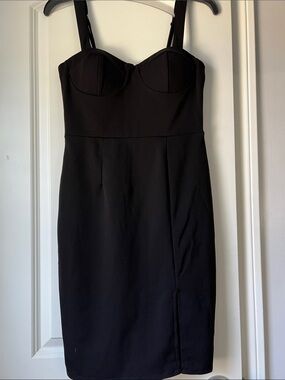 Trixxi Sexy Black Bustier Midi Dress
